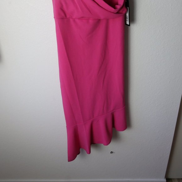 Bebe Hot Pink Asymmetrical Dress Size L - Picture 5 of 10